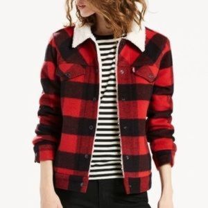 Red plaid/Sherpa Levi’s jacket